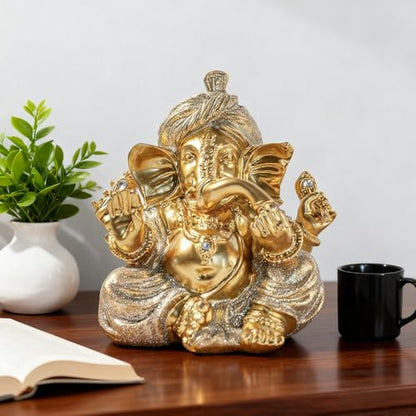 Turbaned Ganesha Resin Statue – Ideal for Entranceways, Weddings, and Other Occasions. Symbolizes Auspiciousness, Repels Negative Energy, and Balances Feng Shui.