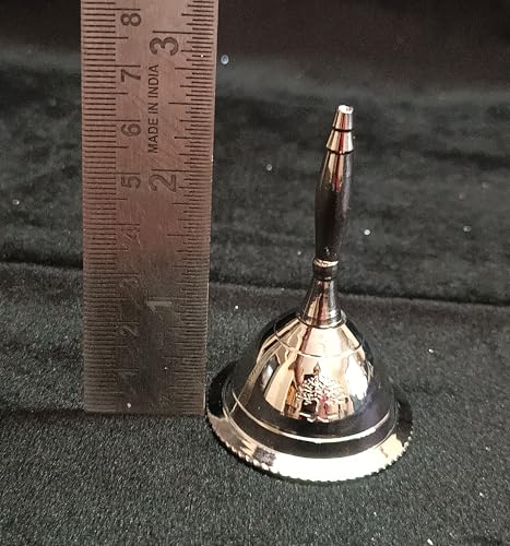 Indian Consigners Tree Alter Hand Bell Silver Crome Call Bells 3 Inches Nickle Altar Pendulam (Tree of Life) - color: Tree of Life