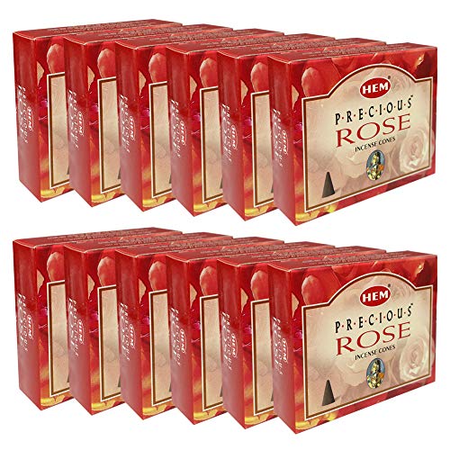 Precious Rose Incense Cones and Cone Incense Burner Bundle Insence Insense Hem Incense - color: Precious Rose