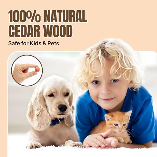 HOUNDSBAY 50 Cedar Balls for Clothes Storage - Aromatic Cedar Wood Balls