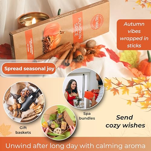 Pumpkin Spice Incense Sticks - Pack of 100 Inscents-Sticks - Inciensos Aromaticos Made with Natural Spices - Scented Insence Non Toxic Insense Incents - color: Pumpkin Spice