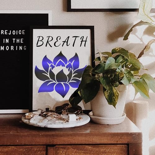 Large 12"x12" Lotus Stencil for Painting on Wood, Canvas, Paper, Fabric, Furniture - Lotus Flower Stencil - Reusable DIY Art and Craft Wall Stencils - Floral Stencils - color: Lotus 12"x12"