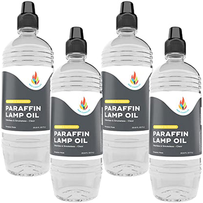 The Dreidel Company Liquid Paraffin Lamp Oil, 1 Liter, Smokeless, Odorless, Ultra Clean Burning Fuel for Indoor and Outdoor Use, Clear - (Pack of 4) - size: 4-Pack