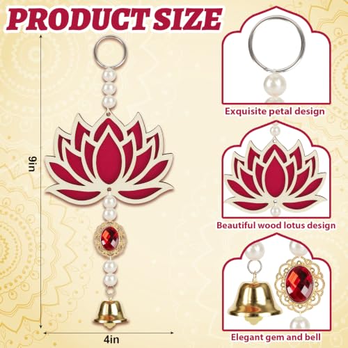 10 Pcs Lotus Decorations for Pooja Diwali Decoration for Home Indian Floral Lotus Hangings for Temple, Wedding, Festival, Wall, Navratri, Ganesh Pooja, Puja, Hindu, Shubh Labh, and Christmas Garlands