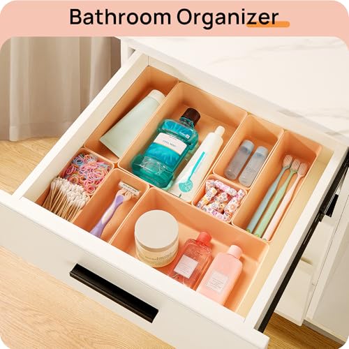 Vtopmart 25 Pack Plastic Drawer Organizers with Non-slip Rubber Pads - color: Orange