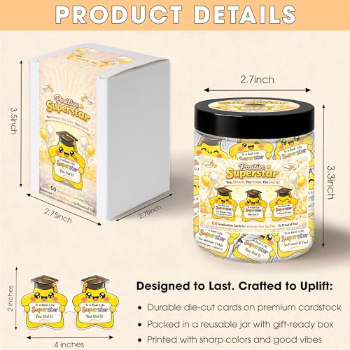 Positive Super Star For Graduation, Congrats Gifts for Daughter, 60 Star Congratulations Gifts for Granddaughter, Proud of You Gift for Women Men - style: Positive graduation star