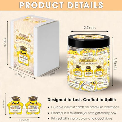 Positive Super Star For Graduation, Congrats Gifts for Daughter, 60 Star Congratulations Gifts for Granddaughter, Proud of You Gift for Women Men - style: Positive graduation star