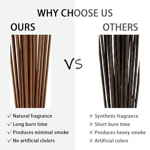 Sandalwood Incense Stick 120 Sticks,Charcoal Free, All Natural, Non Toxic, Meditation & Stress Relief120g Full Sized
