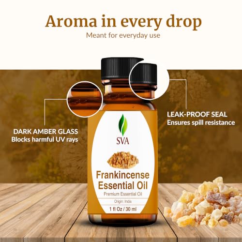 SVA Frankincense Essential Oil, Glass Bottle with Dropper, 1 Fl Oz (30 ml) - size: 1 Fl Oz (Pack of 1)