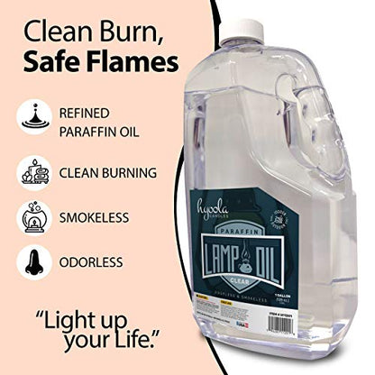 HYOOLA 1-Gallon Liquid Paraffin Lamp Oil - Clear Smokeless, Odorless, Ultra Clean Burning Fuel for Indoor and Outdoor Use - Highest Purity Available - 6 Pack - size: 6 Pack
