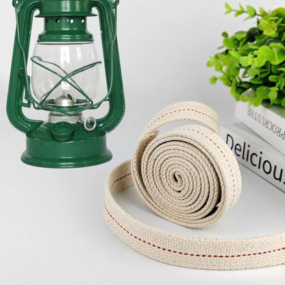 1 Roll / 6.5 Feet Oil Lamp Wick, 1 Inch Flat Cotton Wick Replacement for Oil Lamps, Lanterns, Oil Burners (1", 1) - size: 1"