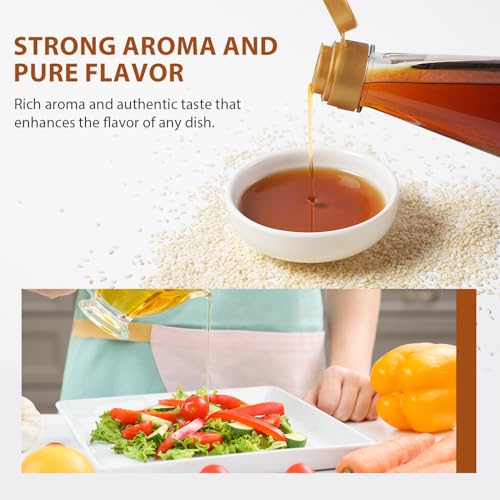 Soeos Sesame Oil, Toasted Sesame Seed Oil, 8.45 Fl Oz (250 ml), Nutty Flavor, Perfect for Asian Food, Noodles, Soup, Baking, and Stir-Fry - size: 8.45 Fl Oz (Pack of 1)