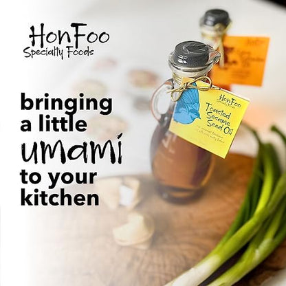 HonFoo Toasted Sesame Oil, 8.45 Fl Oz Glass Decorative Bottle, It’s Toasted
