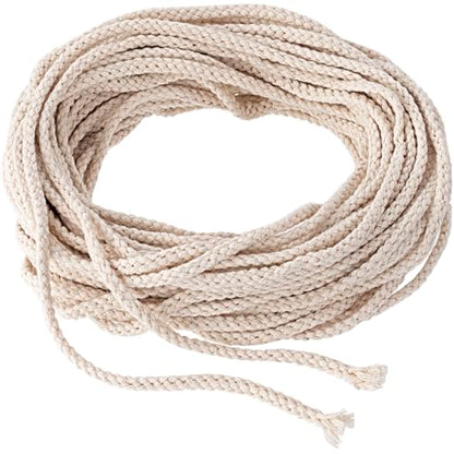 65.5 Ft Cotton Wicks for Oil Lamps, 1/8 in - size: 65.5 feet (1/8 inch)