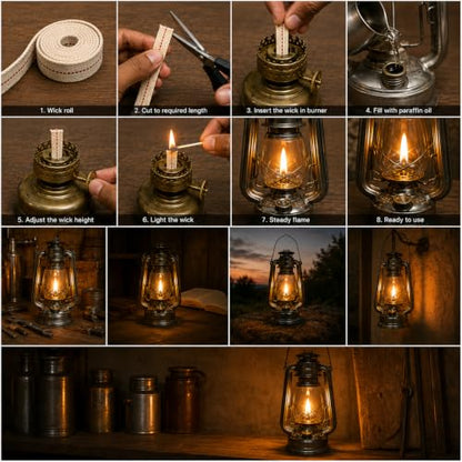 1" Inch Wide Oil Lamp Wick, Cotton Lantern Wick Oil Lantern for Kerosene Burner Lighting & Paraffin Oil Wick (3 Rolls, 6 Foot Each) - size: 1" 6 Ft (3-Pack)