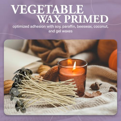 HTP 104 6 Inch Candle Wicks, 50 Count Pre-Waxed Pre-Tabbed - size: 50 HTP - 104