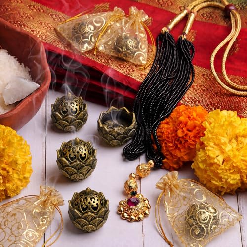 10 Pack Lotus Incense Holders Diwali, 2.4 oz Metal Burners