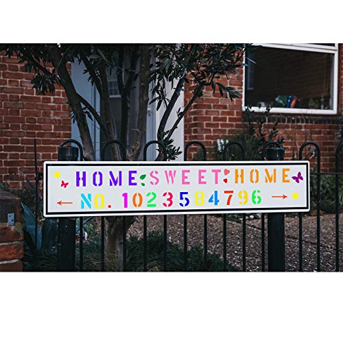 Zonon 153 Pcs 1 Inch Letter Stencils for Painting Number Symbol Stencil Set Reusable Plastic Alphabet Painting Templates Interlocking Kit for Wood Wall Fabric Door Craft DIY Art Projects - size: 1 Inch