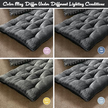 Intelligent Design Foldable Lounge Floor Pillow 27" x 74" Charcoal - color: Charcoal