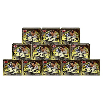 TRUMIRI Incense Cone Holder Bundle with Hem Call Clients Incense Cones - Pack of 12 (Approx 120 Cones) - color: Call Client