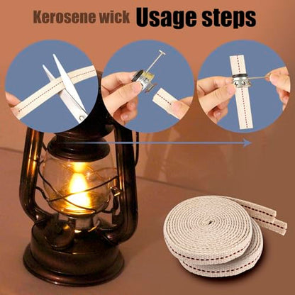 1 Roll/6.5 Feet Flat Oil Lamp Wick, 1/2 Inches Cotton Wick Replacement for Kerosene Burner, Lantern, Lamps (1, 1/2 inch) - size: 1/2 inch