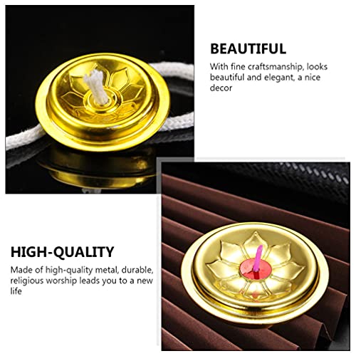 DOITOOL Floating Wick Holders for Oil Lamps: 9PCS Aluminum Round Floating Wick Holder Oil Lamp Disc Holder Candle Float Stand Rack for Home Temple Buddhist Supplies - 1.5inch