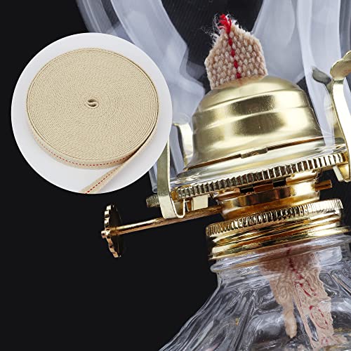 SWATOM Oil Lamp Wicks 33 Feet Roll 3/4 inch Oil Wick for Lamps Cotton Lantern Kerosene Wick Replacement with Genuine Red Stitch - size: 3/4 Inch Cotton Oil Lamp Wicks 33 Feet