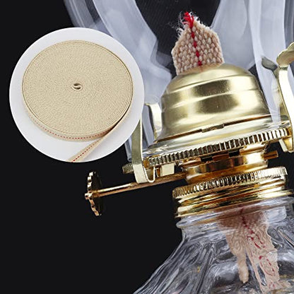SWATOM Oil Lamp Wicks 33 Feet Roll 3/4 inch Oil Wick for Lamps Cotton Lantern Kerosene Wick Replacement with Genuine Red Stitch - size: 3/4 Inch Cotton Oil Lamp Wicks 33 Feet