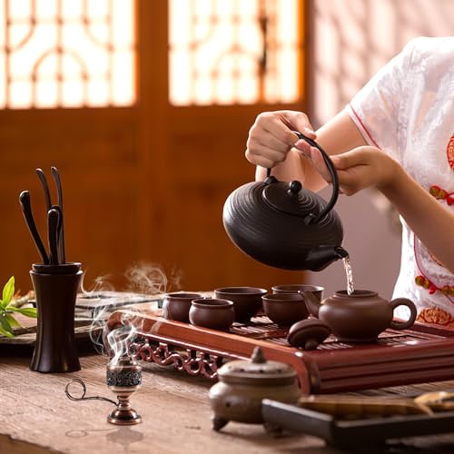 Yawlsow Incense Burner, Frankincense Charcoal Incense Stand, Bakhoor Incense Burner Holder, Ideal for Aromatherapy, Yoga and Spa, Home and Christian Church Censer, (Red Copper) - color: Red Copper