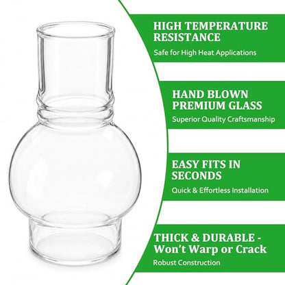 Oil Lamp Chimney Replacement Hurricane Lamp Clear Glass Shade for Kerosene Lamps 3-inch Base x 6.5 Inch Tall (1 Pack)