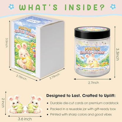 Bible Verse Jar, Mothers Day Gifts For Mom, Birthday Gifts For Women (Positive Easter Bunny) - style: Positive Easter Bunny