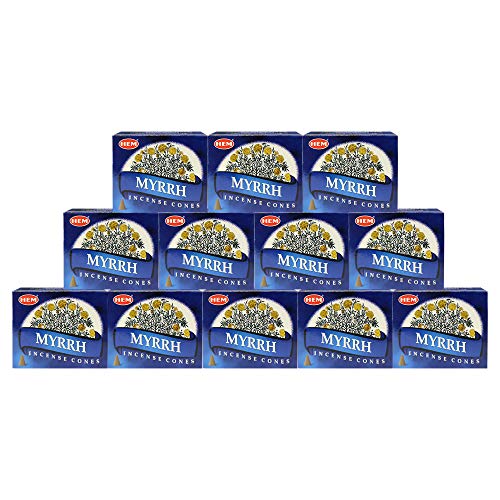Myrrh Incense Cones and Cone Incense Burner Bundle Insence Insense Hem Incense - color: Blue a