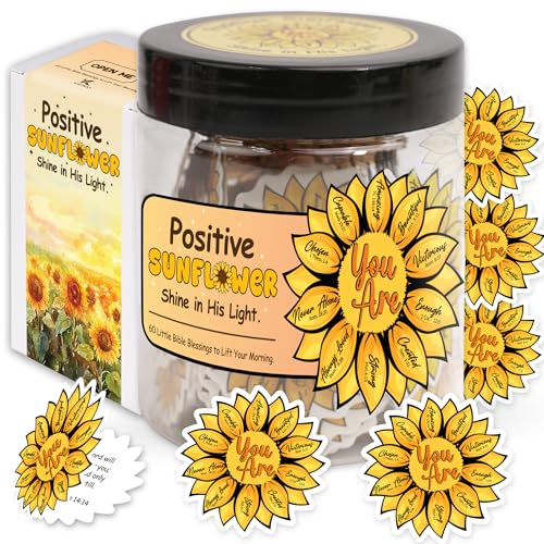 Positive Sunflower Jar, Sunflower Gifts For Women, Christian Gifts for Women, Christian Graduation Gift - style: Positive Sunflower Jar