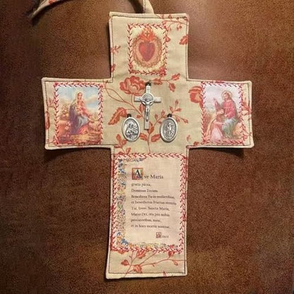 Handcrafted Pocket Shrine Catholic – Portable Travel Prayer Kit & Folding Personal Altar Gifts, Pocket Shrine with Silver Cross, Faith Edition Pocket Devotional, Pocket Prayer & Altar for Spiritual Faith Practices (A) - color: A