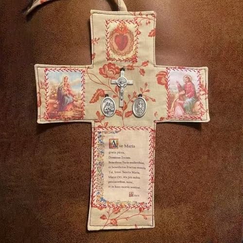 Handcrafted Pocket Shrine Catholic – Portable Travel Prayer Kit & Folding Personal Altar Gifts, Pocket Shrine with Silver Cross, Faith Edition Pocket Devotional, Pocket Prayer & Altar for Spiritual Faith Practices (D) - color: D