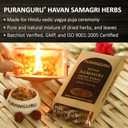 Havan Samagri Fragrant Dried Herbs | 50g | Vedic Yagya Hawan Burning Chips