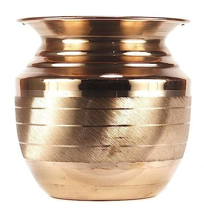 ASHIRWAD Kalash Pure Copper Kalash Lota for Pooja Prayer Arti Puja Pot sizes For New Home | AE000184-03 (650 ml) - style: 650 ml