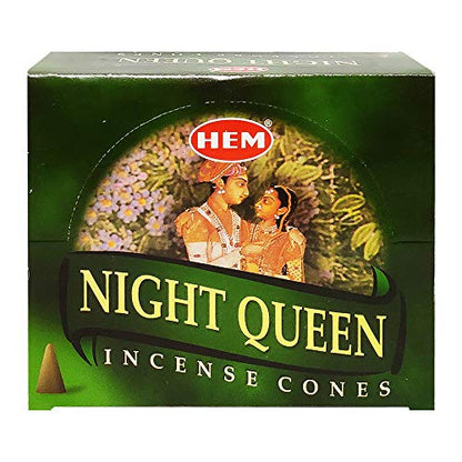 TRUMIRI Night Queen Incense Cone Bundle with Holder - 120 Cones (12 Packets of 10) - color: Night Queen