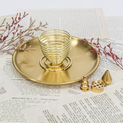 5 in 1 Incense Burner, 5.51 Inch Incense Holder Set - color: Gold, size: 5 in 1