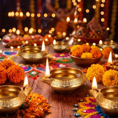 Retisee 70 Pcs Brass Diyas for Diwali, Diya Lamps for Pooja & Return Gifts