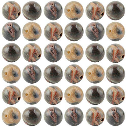 Natural Stone Beads 100pcs 6mm Ocean Jade Round Genuine Real Stone Beading Loose Gemstone Hole Size 1mm DIY Smooth Beads for Bracelet Necklace Earrings Jewelry Making (Ocean Jade, 6mm) - color: Ocean Jade, size: 6mm
