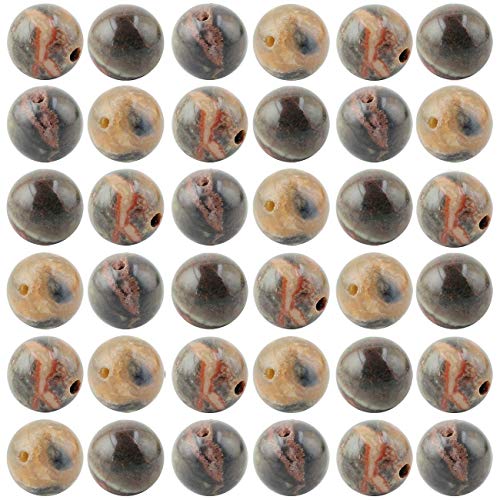 Natural Stone Beads 100pcs 6mm Ocean Jade Round Genuine Real Stone Beading Loose Gemstone Hole Size 1mm DIY Smooth Beads for Bracelet Necklace Earrings Jewelry Making (Ocean Jade, 6mm) - color: Ocean Jade, size: 6mm