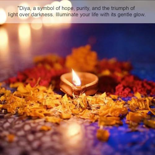Clay Diya Diwali Diyas for Puja [33 Pcs] Diya Lamp for Pooja with Cotton Wicks - Diwali Decoration for Home - Mitti Earthern Terracotta Diya - Indian Gift Items Hashcart®