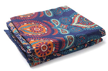 Popular Handicrafts Indian Hippie Bohemian Beautiful Peacock Mandala Curtain Panels Room Divider Blue - color: Blue Multicolor, size: 25"W x 74"L (Pack of 2)