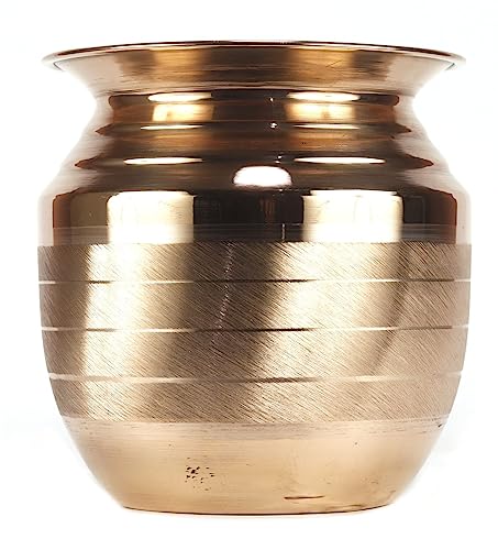 ASHIRWAD Pure Copper Kalash Lota for Pooja Hindu Prayer Kalash Arti Puja Pot sizes For New Home | AE000184-08 (850 ml with Lid) - style: 850 ml with Lid