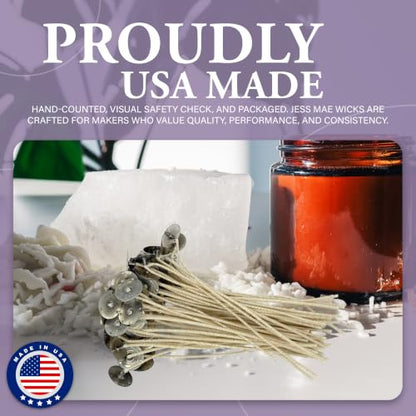 HTP 93 6 Inch Candle Wicks, 50 Count Pre-Waxed Pre-Tabbed - size: 50 HTP - 93
