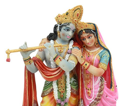 Ebros Gift Eastern Enlightenment Hindu Vedic Radha and Krishna Statue 8" Tall Avatar of Vishnu and Shakti Gods Divine Love in Male and Female Aspects