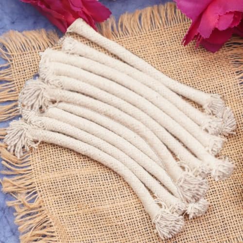 ServDharm Oil Lamp Wicks 6.7" | Akhand Jyoti Diya Long Twisted Cotton Wicks for Pooja | Pack of 12