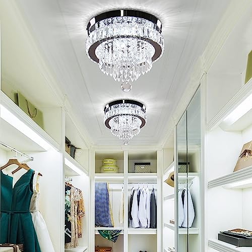 11.8" Crystal Ceiling Light, Flush Mount, Cool White - color: 11.8“-Cool White
