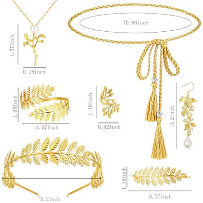 NEWITIN 20 Pieces Greek Goddess Costume Accessories Set for Women - color: Gold A